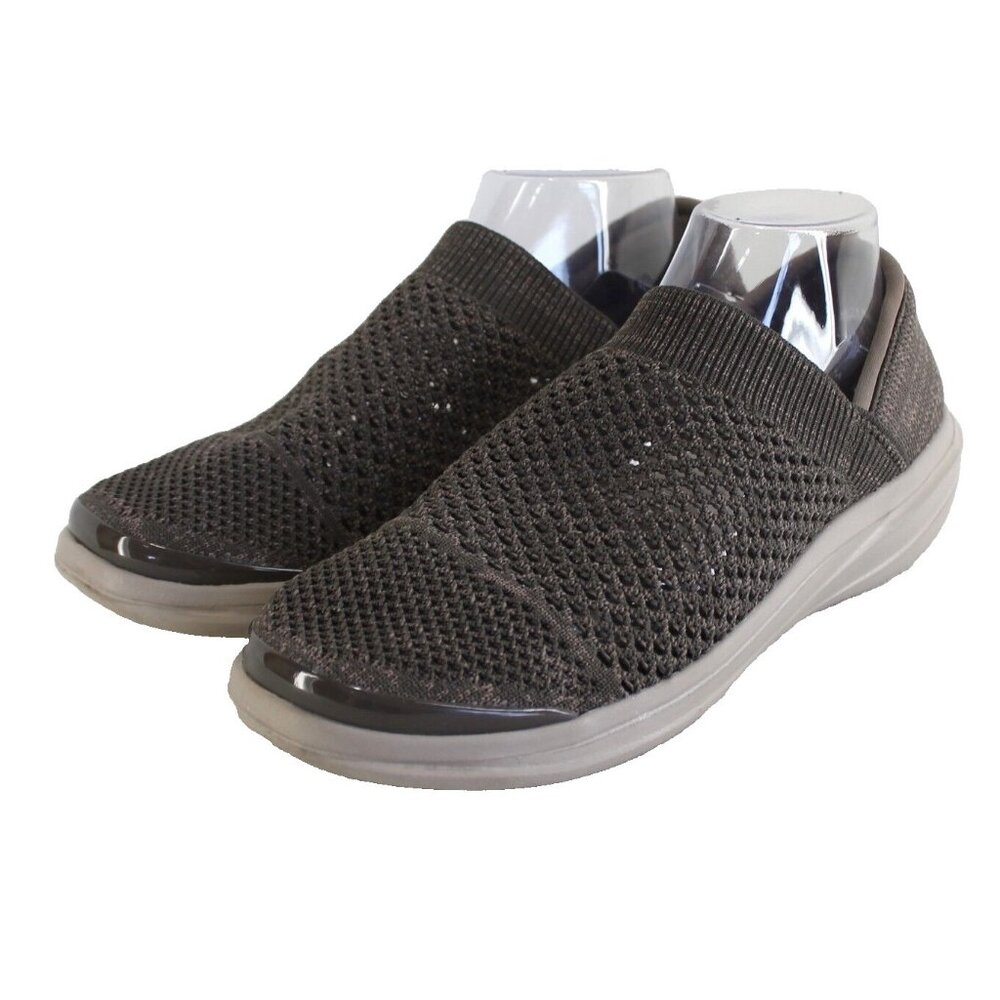 Bzees Charlie Knit Slip On Shoes Womens Size 10W Brown Mesh Comfort Walking